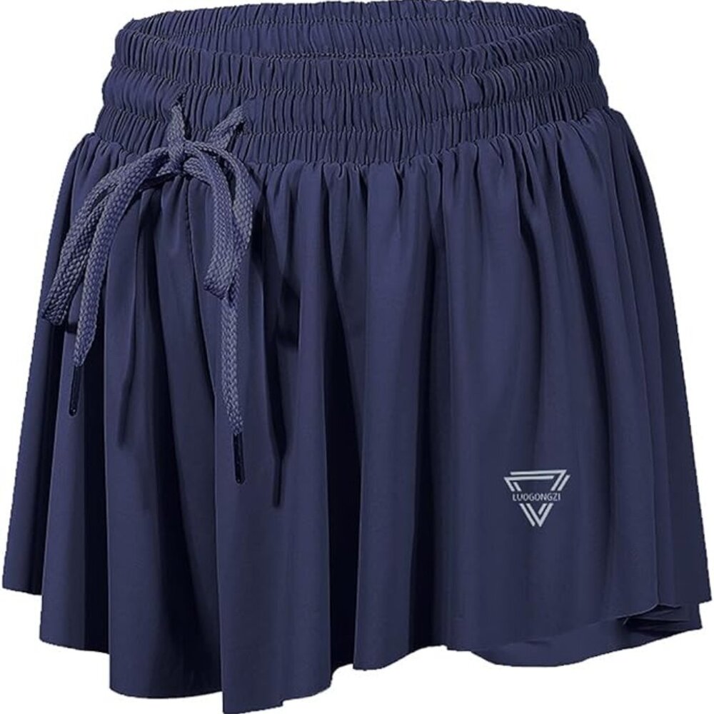 Luogongzi 2 in 1 Flowy Running Shorts for Women